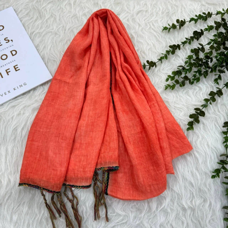 شال ساده نخی دندان موشی وارداتی کد 989 بدون آبرفت و رنگ رفت و چروک