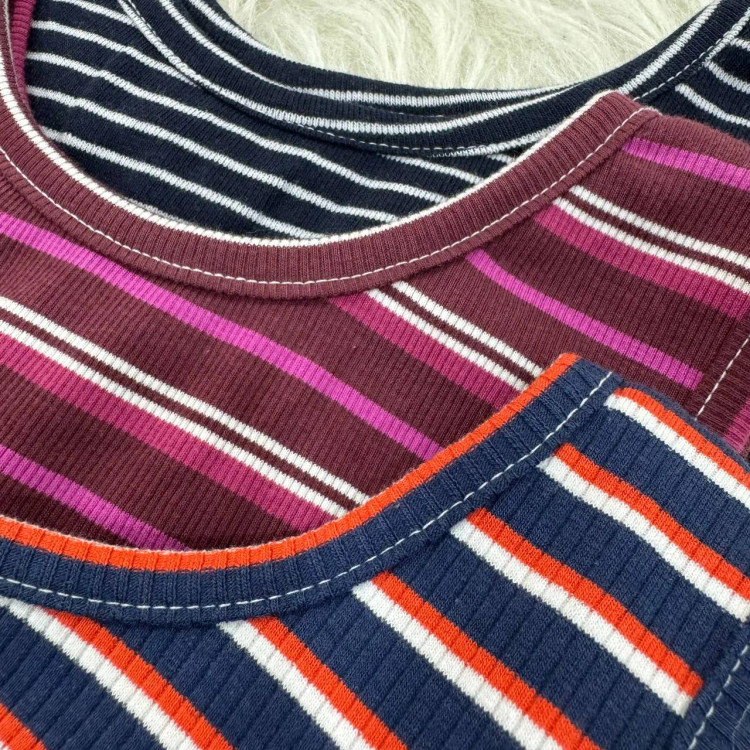 تاپ راه راه کبریتی زنانه چهارفصل تنخور شیک سایزبندی کامل