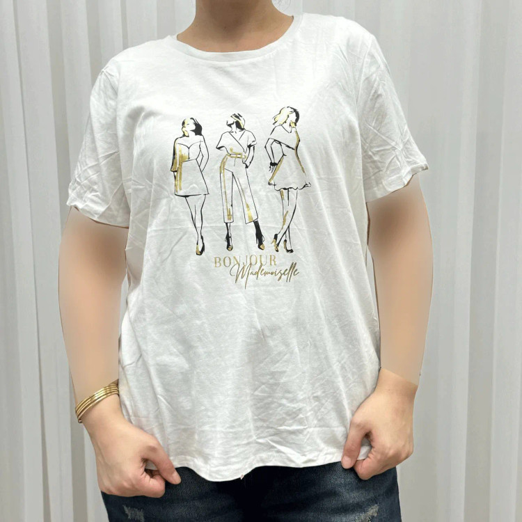 تیشرت نخی پنبه زنانه LC Waikiki چهارفصل تنخور راحت سایزبزرگ