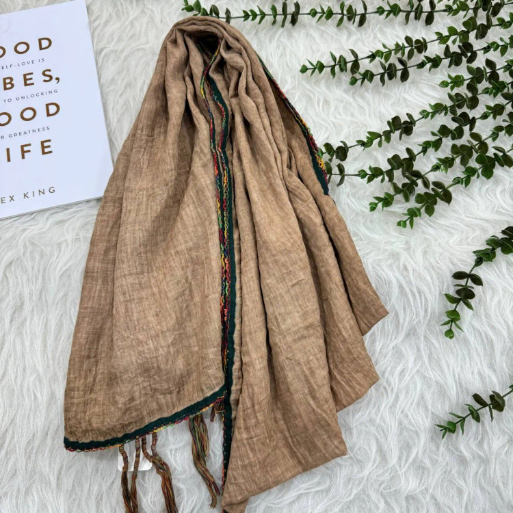 شال ساده نخی دندان موشی وارداتی کد 989 بدون آبرفت و رنگ رفت و چروک