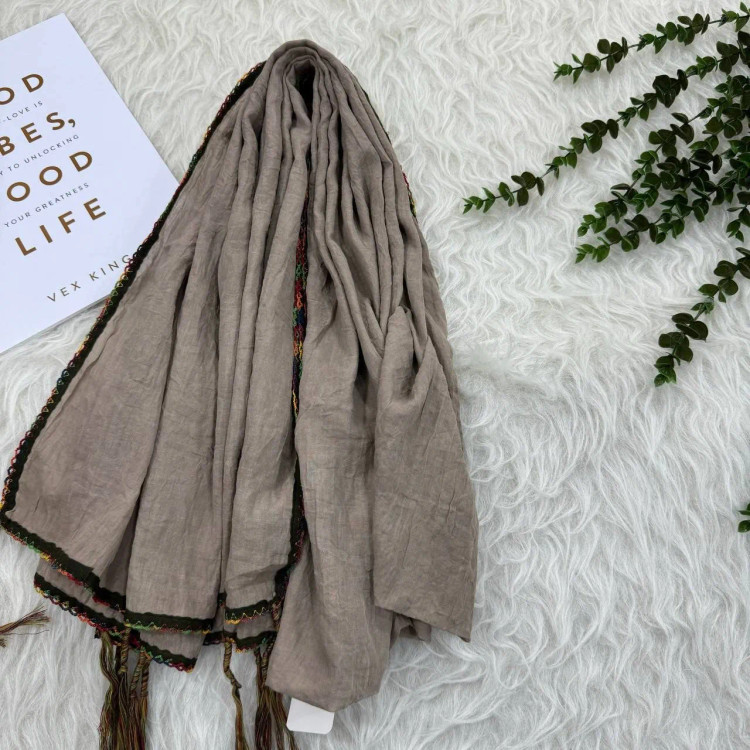 شال ساده نخی دندان موشی وارداتی کد 989 بدون آبرفت و رنگ رفت و چروک