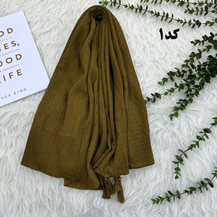 شال نخی ساده ریز برشکا کد 990 بدون آبرفت و رنگ رفت، مناسب استفاده روزمره، بدون پرز و دون دون، سر نمیخورد، قواره 210x95 سانت