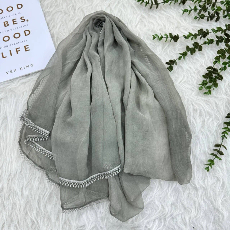 شال نخی روزمره قواره بزرگ 190×75 سانت سر نمیخورد پرز و گلوله نمیشود