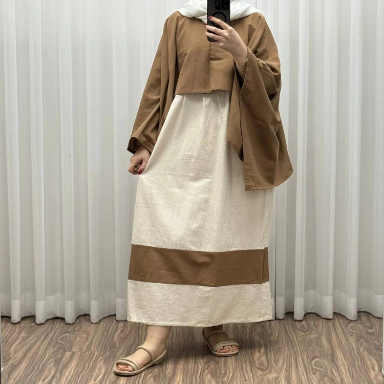 سارافون لنین فری سایز تا 48 شسته شده تنخور شیک و راحت چهارفصل زنانه دخترانه بدون سایه انداختن