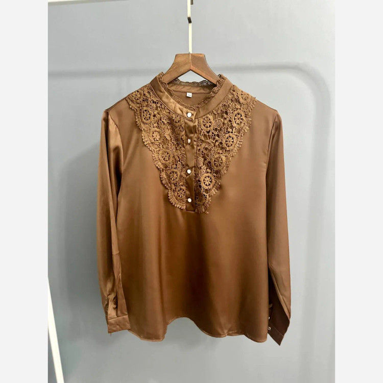 شومیز مجلسی ساتن مدل آمیتیست کد 1201 مناسب تا سایز 50 چهار فصل تنخور شیک و راحت