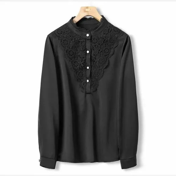 شومیز مجلسی ساتن مدل آمیتیست کد 1201 مناسب تا سایز 50 چهار فصل تنخور شیک و راحت