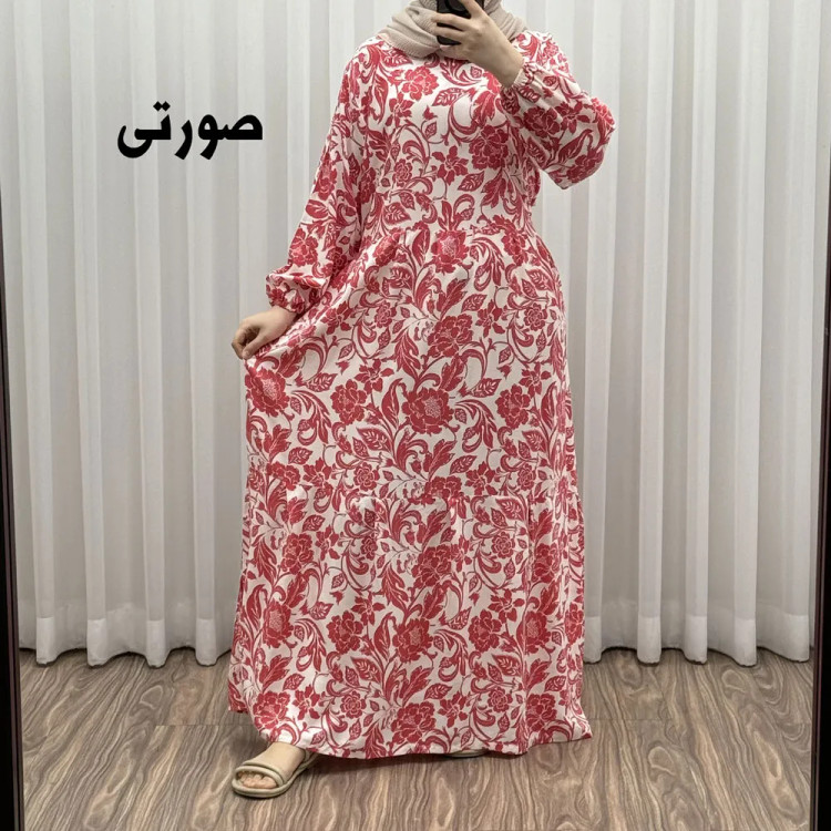 پیراهن فلور بوگاتی مدل ایوبی فری سایز زنانه تا سایز 46 چهارفصل شیک و راحت با کمربند سایه نمیاندازد