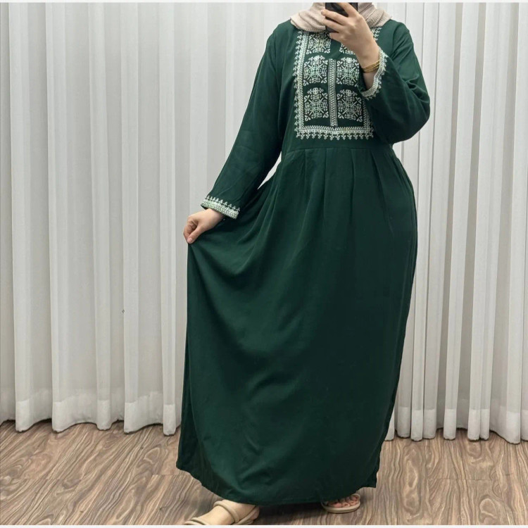 پیراهن ساحلی نخی فری سایز تا 46 مدل ساره کد 1499 با کمربند | تنخور شیک و راحت | مناسب چهارفصل | بدون آبرفت و رنگرفت