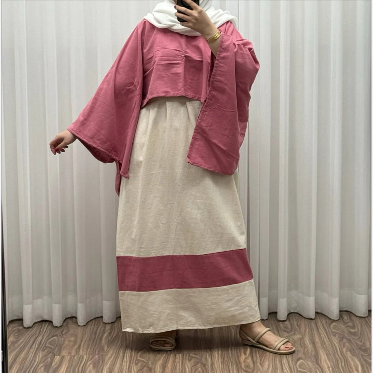 سارافون لنین فری سایز تا 48 شسته شده تنخور شیک و راحت چهارفصل زنانه دخترانه بدون سایه انداختن