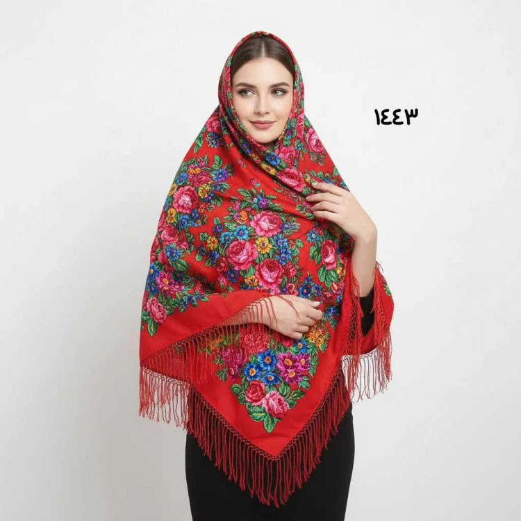 روسری ترکمن اصل پشمی ضخیم زنانه قواره بزرگ مناسب پاییز و زمستان