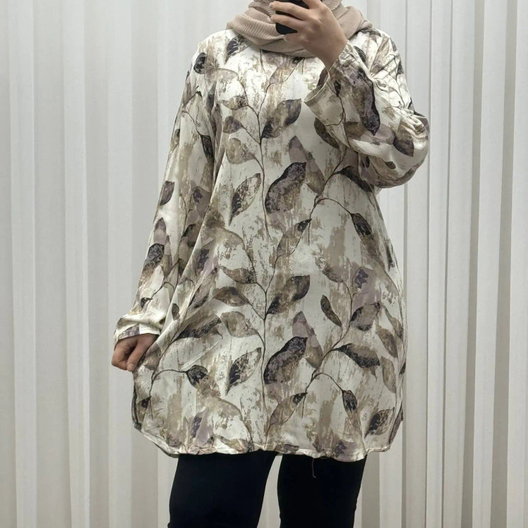 تونیک کرپ فلورینا کد 1451 فری سایز تا 52 چهارفصل زنانه دخترانه راحت بدون آبرفت و رنگ رفت