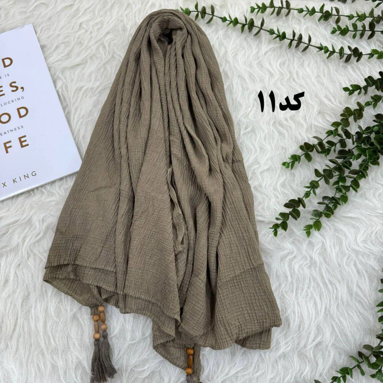 شال نخی ساده ریز برشکا کد 990 بدون آبرفت و رنگ رفت، مناسب استفاده روزمره، بدون پرز و دون دون، سر نمیخورد، قواره 210x95 سانت