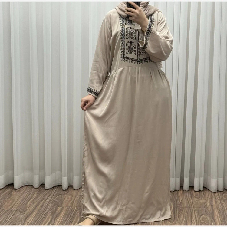 پیراهن ساحلی نخی فری سایز تا 46 مدل ساره کد 1499 با کمربند | تنخور شیک و راحت | مناسب چهارفصل | بدون آبرفت و رنگرفت