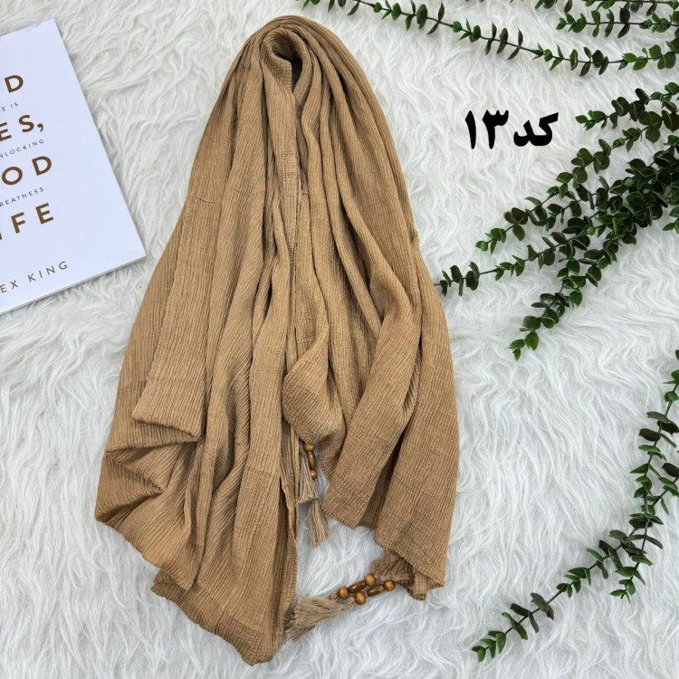 شال نخی ساده ریز برشکا کد 990 بدون آبرفت و رنگ رفت، مناسب استفاده روزمره، بدون پرز و دون دون، سر نمیخورد، قواره 210x95 سانت