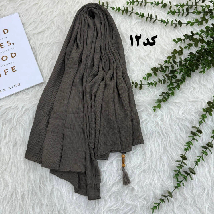 شال نخی ساده ریز برشکا کد 990 بدون آبرفت و رنگ رفت، مناسب استفاده روزمره، بدون پرز و دون دون، سر نمیخورد، قواره 210x95 سانت