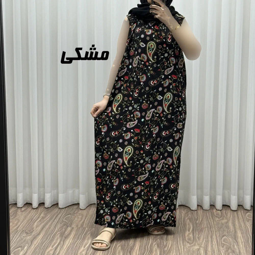 پیراهن نخی آستین حلقه ترمه فری سایز تا 54 شسته شده بدون آبرفت و رنگ رفت کمربنددار چهارفصل