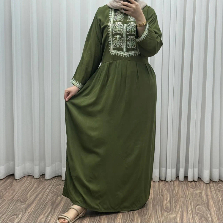 پیراهن ساحلی نخی فری سایز تا 46 مدل ساره کد 1499 با کمربند | تنخور شیک و راحت | مناسب چهارفصل | بدون آبرفت و رنگرفت