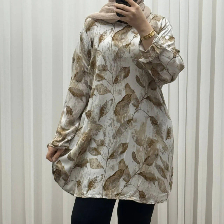 تونیک کرپ فلورینا کد 1451 فری سایز تا 52 چهارفصل زنانه دخترانه راحت بدون آبرفت و رنگ رفت