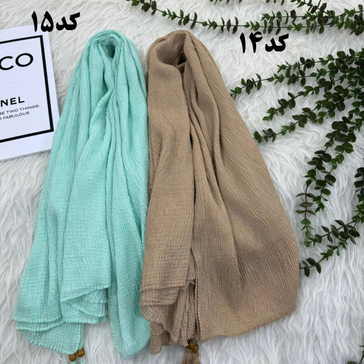 شال نخی ساده ریز برشکا کد 990 بدون آبرفت و رنگ رفت، مناسب استفاده روزمره، بدون پرز و دون دون، سر نمیخورد، قواره 210x95 سانت