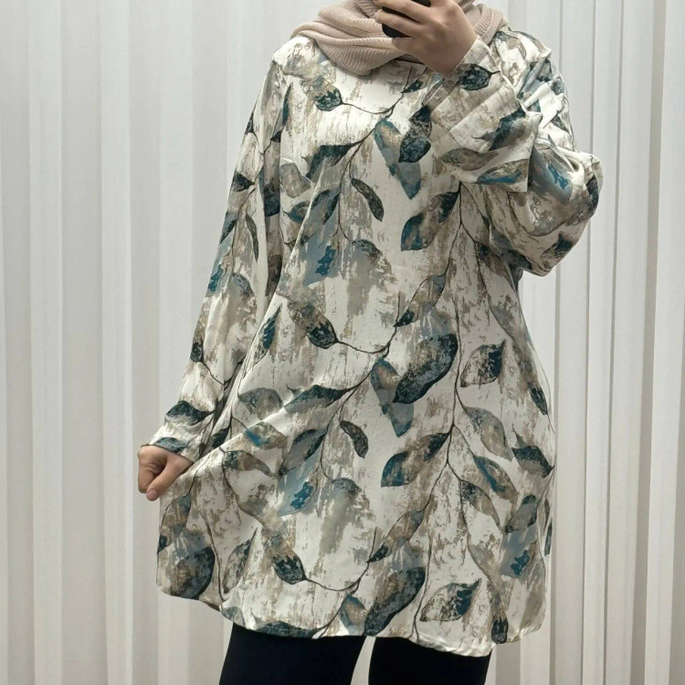 تونیک کرپ فلورینا کد 1451 فری سایز تا 52 چهارفصل زنانه دخترانه راحت بدون آبرفت و رنگ رفت