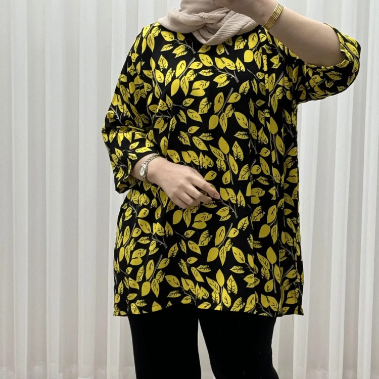 بلوز نخی فری سایز زنانه یاپراق کد 1732 مناسب تا سایز 52 چهارفصل تنخور راحت