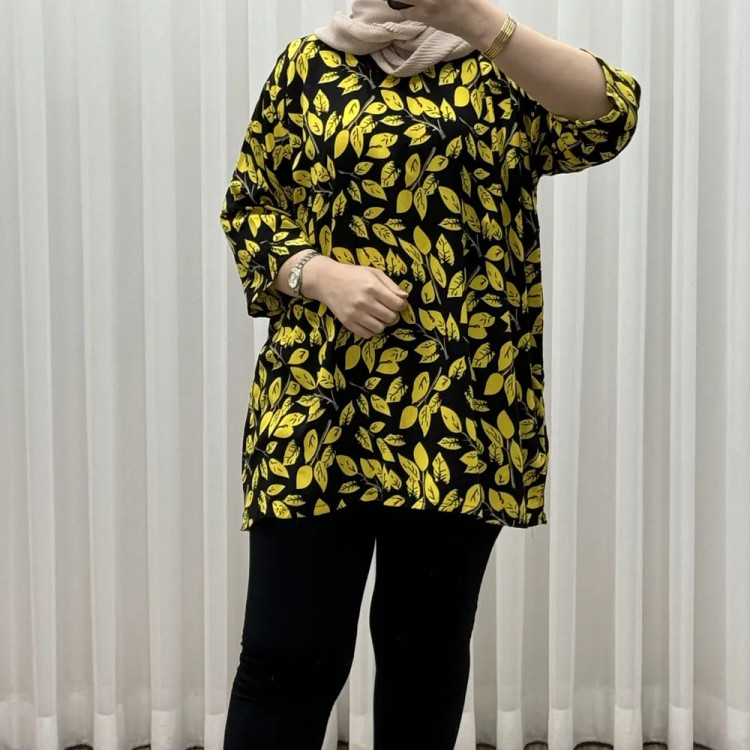 بلوز نخی فری سایز زنانه یاپراق کد 1732 مناسب تا سایز 52 چهارفصل تنخور راحت