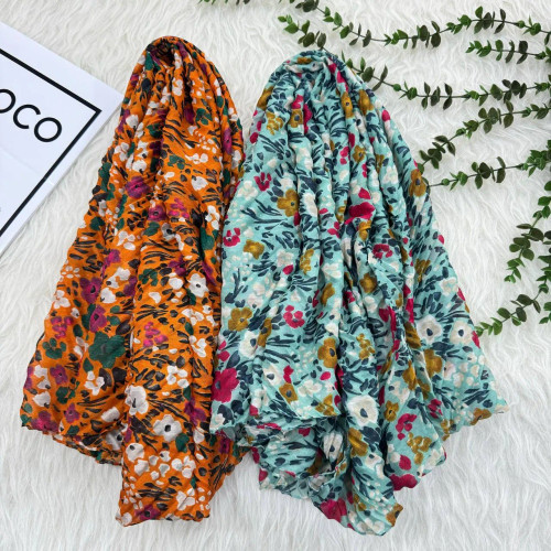 شال آبرنگی طرحدار کد 874 نخی حری سوپرنخ قواره 200×75 سانت بدون آبرفت و رنگ رفت