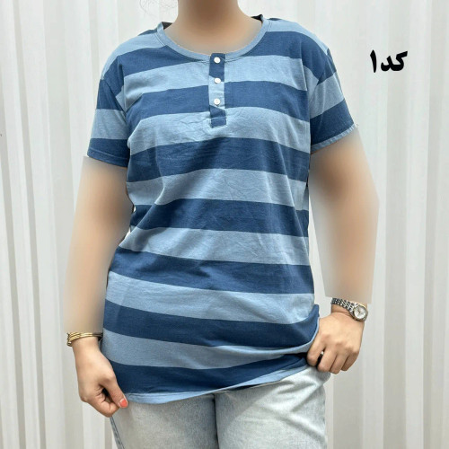 تیشرت نخی پنبه H&M جلودکمه کد 1164 چهارفصل زنانه و دخترانه تنخور راحت سایزبندی کامل