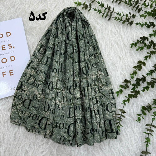 شال نخی طرحدار برشکا مدل Dior کد 1347 قواره 190x75 سانتیمتر بدون آبرفت و رنگ رفت