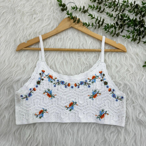 تاپ کراپ قلاب بافی فری سایز زنانه دخترانه کد 1086 شیک مناسب روزمره و مجلس