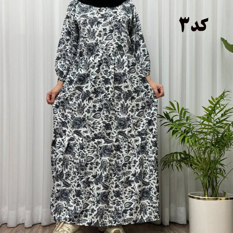 پیراهن ساحلی زنانه بوگاتی مدل دنیا فری سایز تا سایز 50 جنس فلور بوگاتی کمربنددار بدون بدن نما