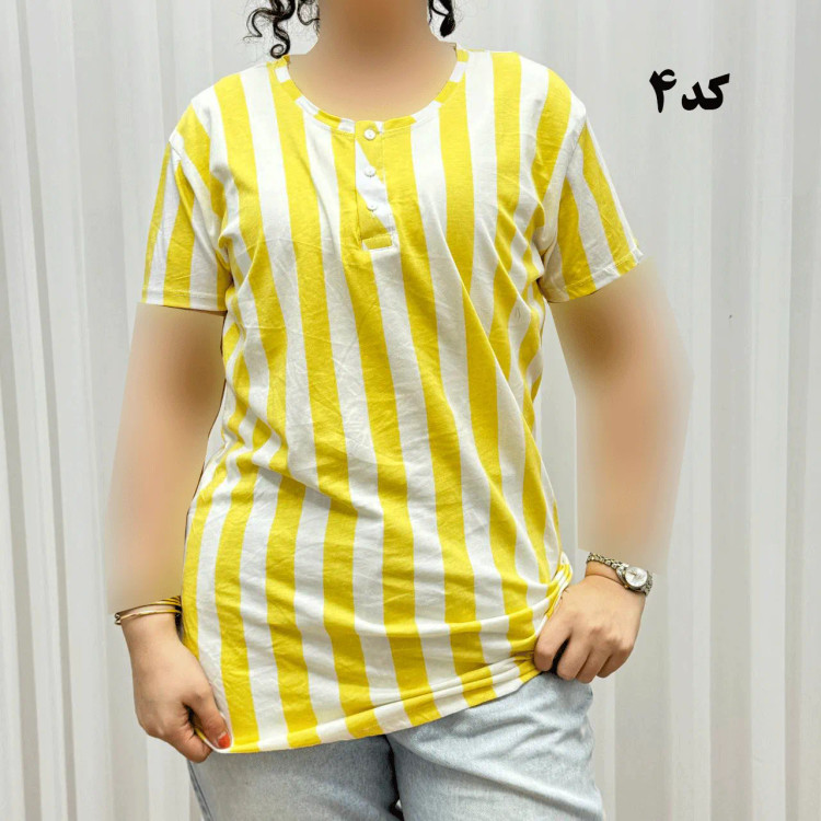 تیشرت نخی پنبه H&M جلودکمه کد 1164 چهارفصل زنانه و دخترانه تنخور راحت سایزبندی کامل