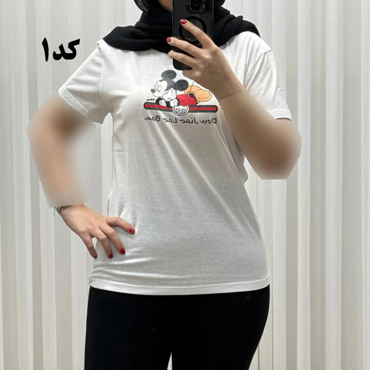 تیشرت زنانه وارداتی میکس طرحبندی کد 1269 جنس نخ پنبه چهارفصل تنخور راحت سایز M L XL