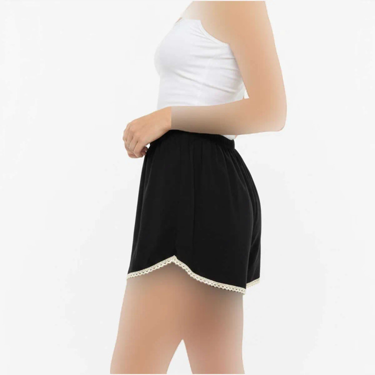 شلوارک نخی خانگی فری سایز زنانه کد 1503 تن خور شیک و راحت چهارفصل بدون بدن نما