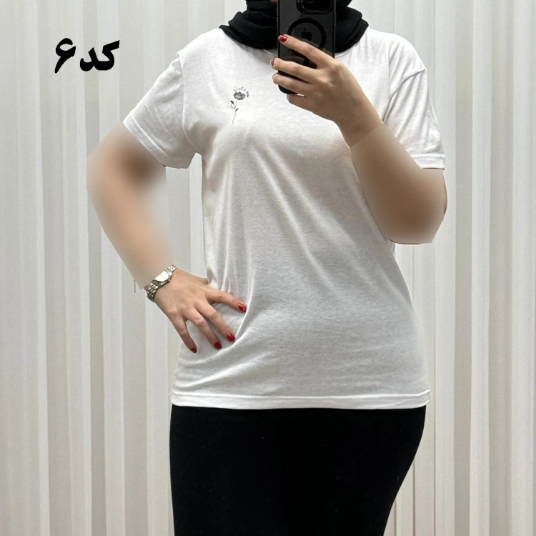 تیشرت زنانه وارداتی میکس طرحبندی کد 1269 جنس نخ پنبه چهارفصل تنخور راحت سایز M L XL