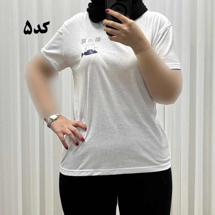 تیشرت زنانه وارداتی میکس طرحبندی کد 1269 جنس نخ پنبه چهارفصل تنخور راحت سایز M L XL