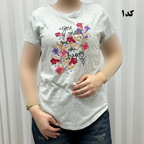 تیشرت نخ پنبه زنانه چهارفصل کد 1193 وارداتی تنخور راحت سایز بزرگ