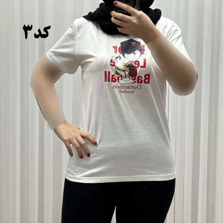 تیشرت زنانه وارداتی میکس طرحبندی کد 1269 جنس نخ پنبه چهارفصل تنخور راحت سایز M L XL