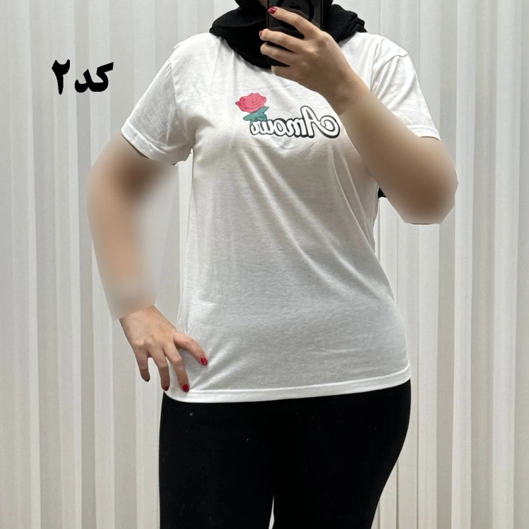 تیشرت زنانه وارداتی میکس طرحبندی کد 1269 جنس نخ پنبه چهارفصل تنخور راحت سایز M L XL