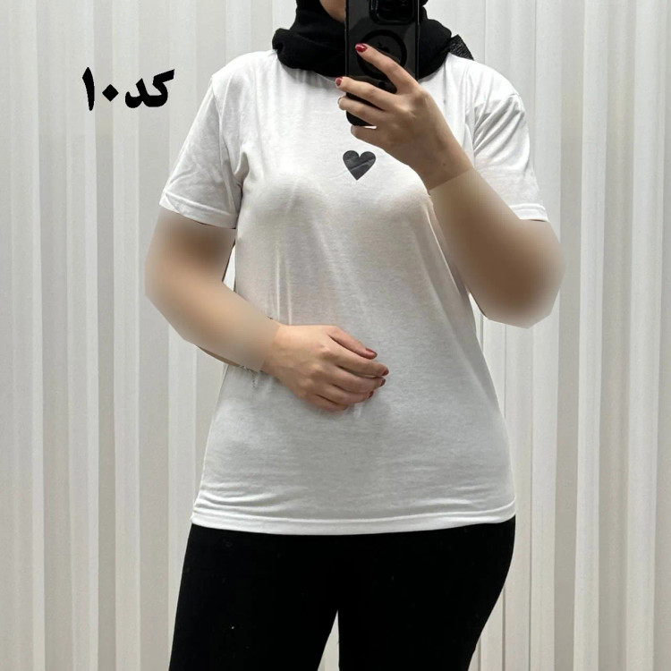 تیشرت زنانه وارداتی میکس طرحبندی کد 1269 جنس نخ پنبه چهارفصل تنخور راحت سایز M L XL