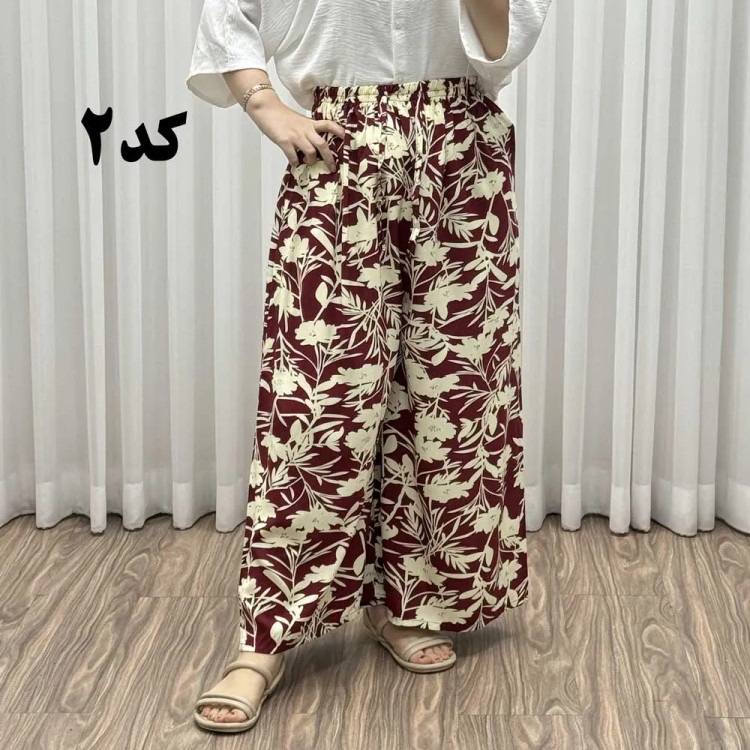 دامن شلواری لاله زار کد 1521 نخی فری سایز تا 48 چهارفصل شیک و راحت بدون آبرفت و چروک