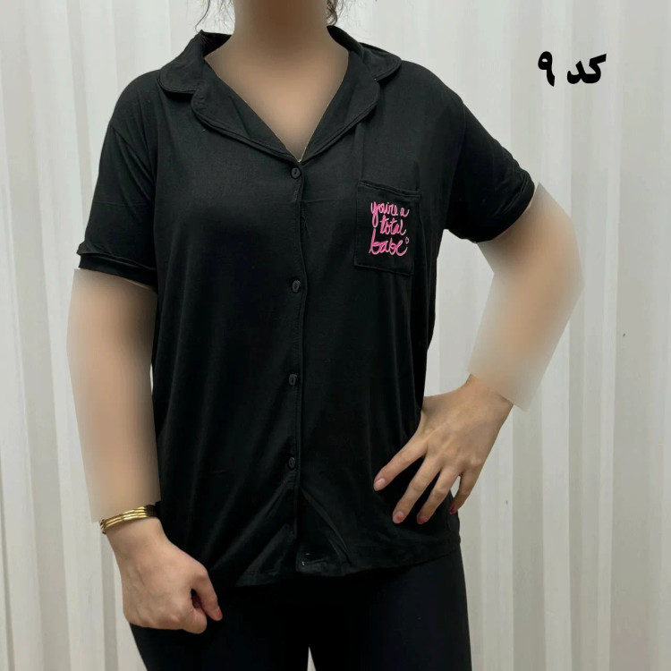 لباس خواب جلو باز زنانه وارداتی کد 1163 جنس اسپاندکس و پلی استر چهارفصل راحت