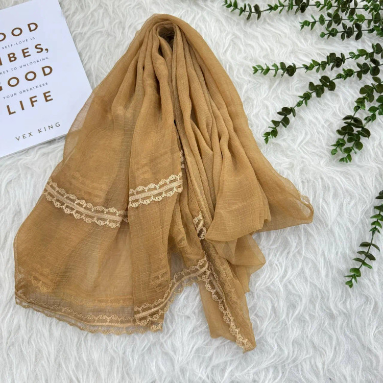 شال حریر مجلسی وارداتی قواره بزرگ 190x85 سورنخور پرز نده چروک نشو بدون آبرفت