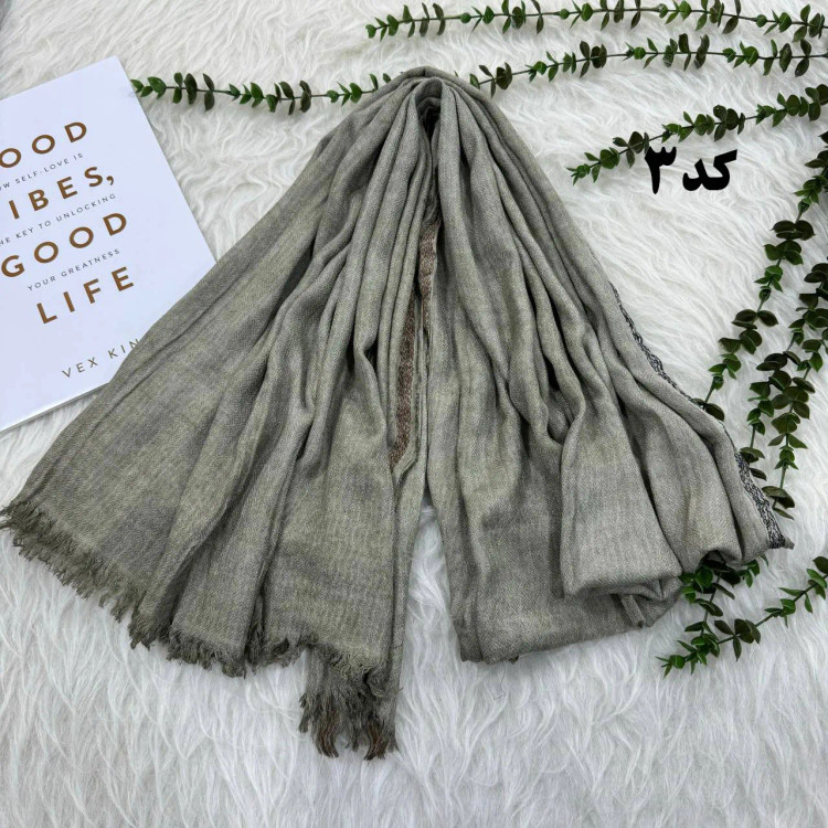 شال پاییزه نخی ضخیم وارداتی زنانه قواره بزرگ 200x85 بدون آبرفت و رنگ رفت