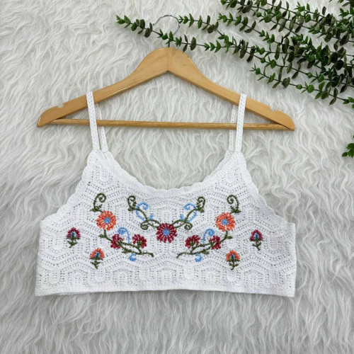 تاپ کراپ قلاب بافی فری سایز زنانه کد 1083 تا سایز 42 قد 45 دور سینه 100 بدون آبرفت و رنگ رفت