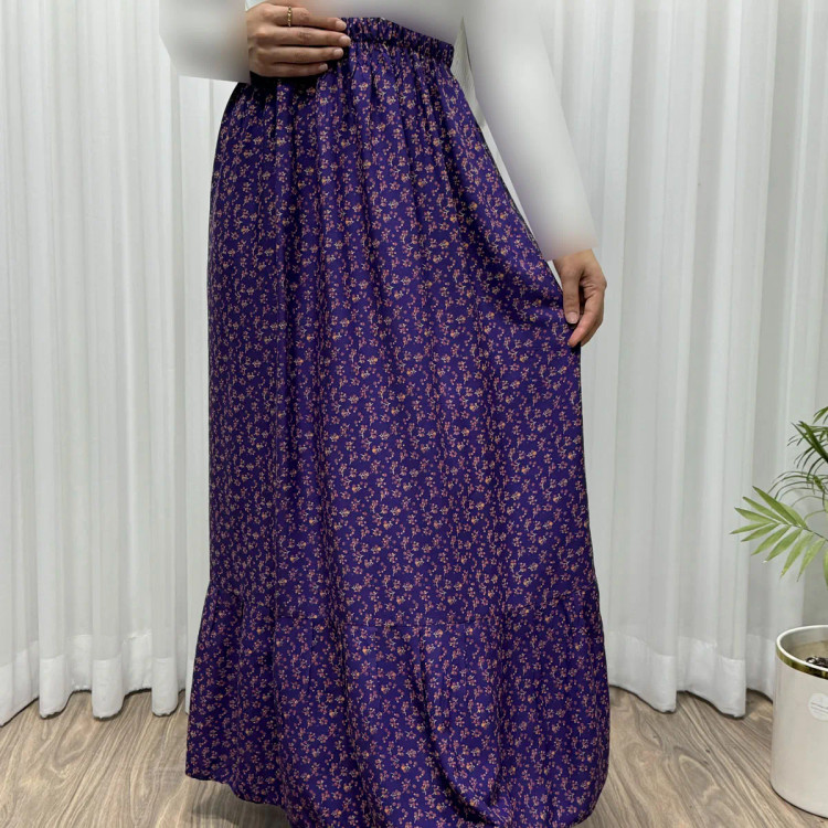 دامن گلریز تک چین فری سایز تا 48 نخی چهارفصل شیک و راحت بدون بدن نما