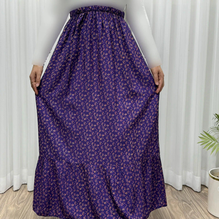 دامن گلریز تک چین فری سایز تا 48 نخی چهارفصل شیک و راحت بدون بدن نما