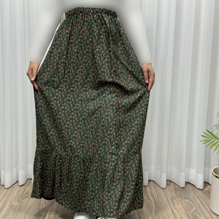 دامن گلریز تک چین فری سایز تا 48 نخی چهارفصل شیک و راحت بدون بدن نما