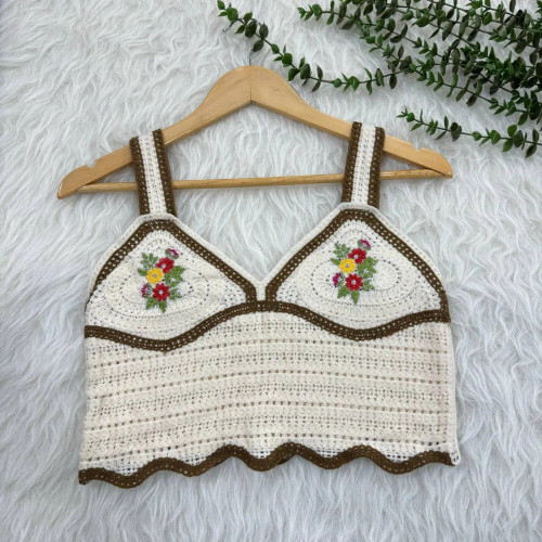 تاپ قلاب بافی فری سایز زنانه کد 1079 مناسب تا سایز 42 شیک چهارفصل