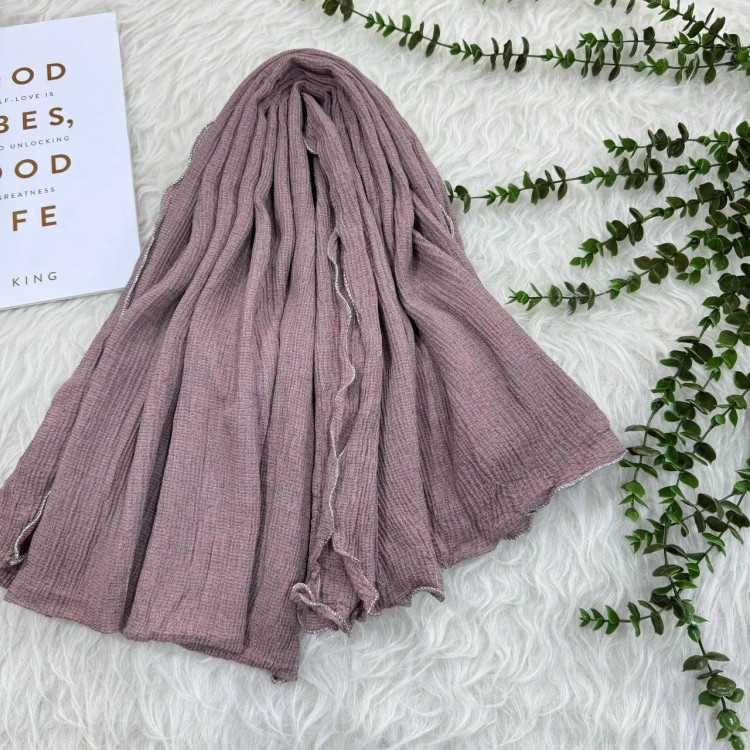 شال ساده نخی وارداتی کد 941 قواره 210x80 سانتیمتر بدون آبرفت و رنگ رفت